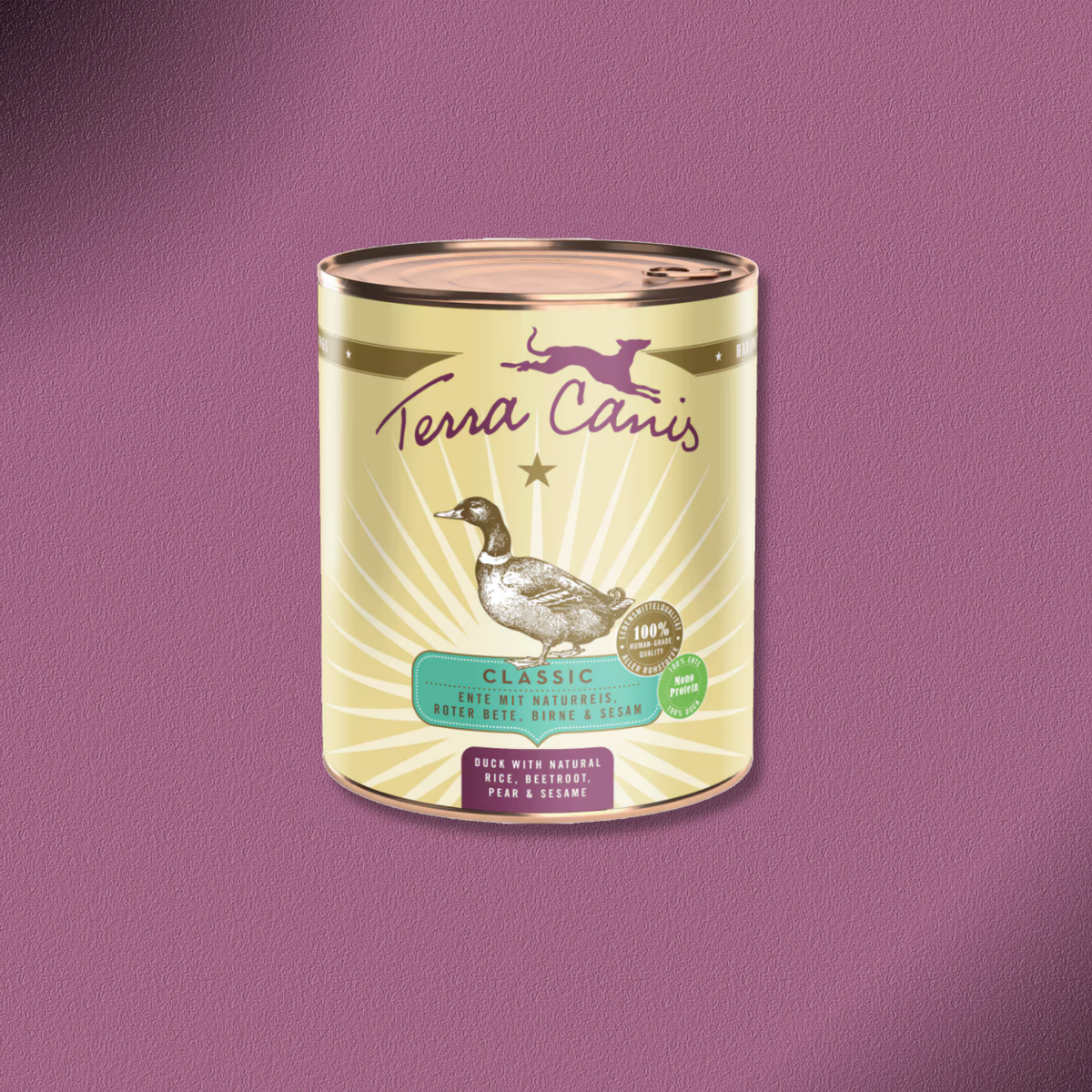 6x800g Terra Canis Classic - Ente mit Naturreis, Roter Bete, Birne und Sesam