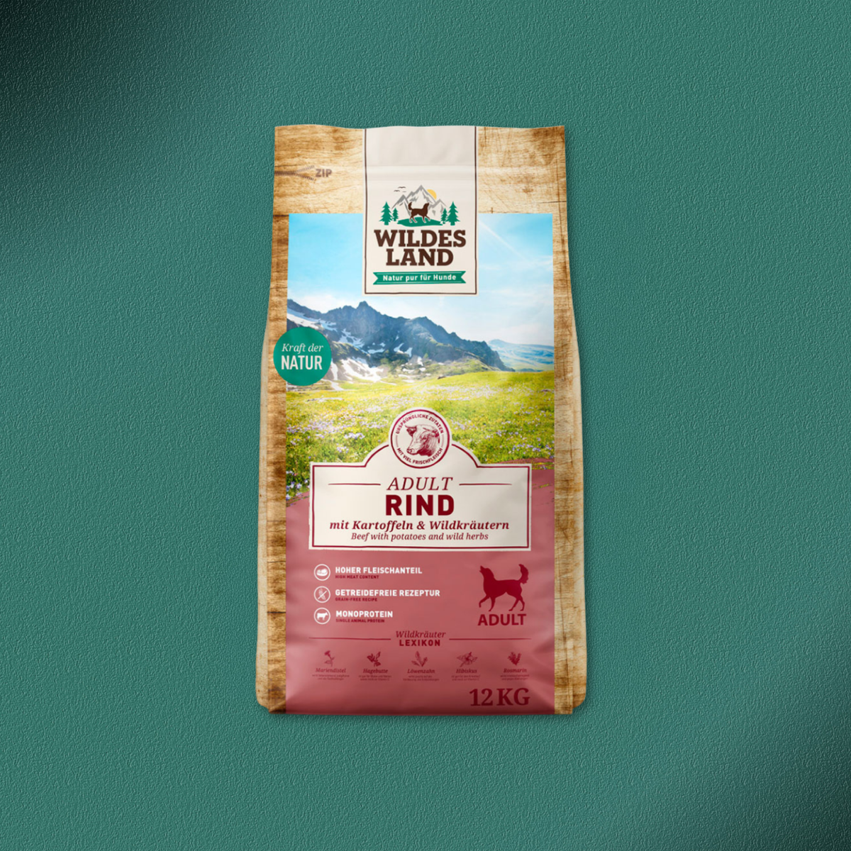 12kg Wildes Land Classic Adult - Rind mit Kartoffeln und Wildkräutern