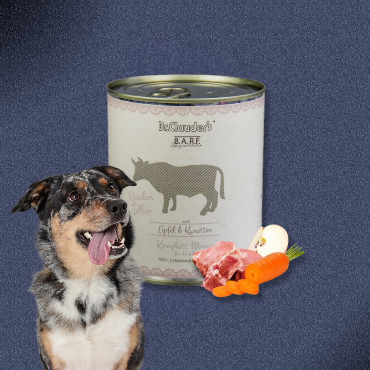 30x800g Dr.Clauder's B.A.R.F. Komplett Menue Rinderteller