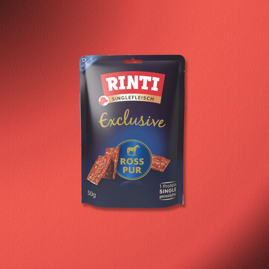 24x50g Rinti Singlefleisch Exclusive Ross pur Snack