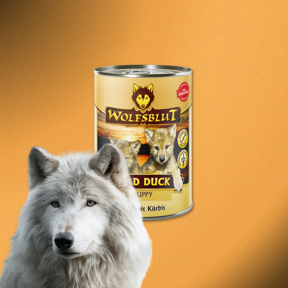 6 x 395g Wolfsblut Puppy Wild Duck - Ente mit Kürbis