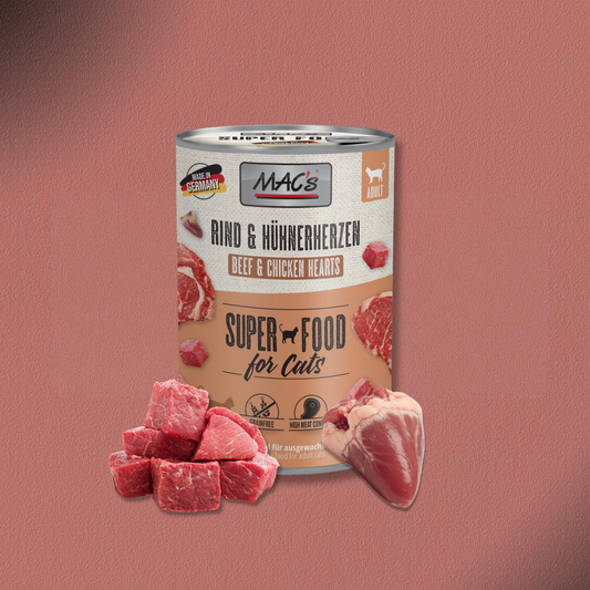 6x400g MAC's Cat Rind & Hühnerherzen