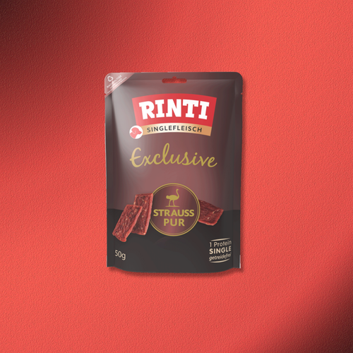 24x50g Rinti Singlefleisch Exclusive Strauss pur Snack