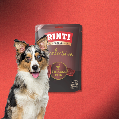 24x50g Rinti Singlefleisch Exclusive Strauss pur Snack