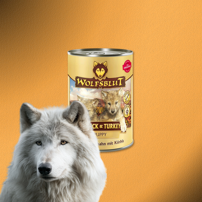 6 x 395g Wolfsblut Puppy Wild Duck & Turkey