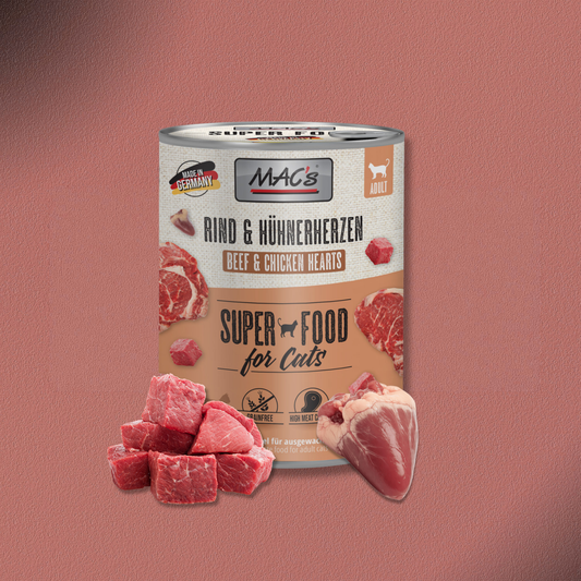 6x800g MAC's Cat Rind & Hühnerherzen