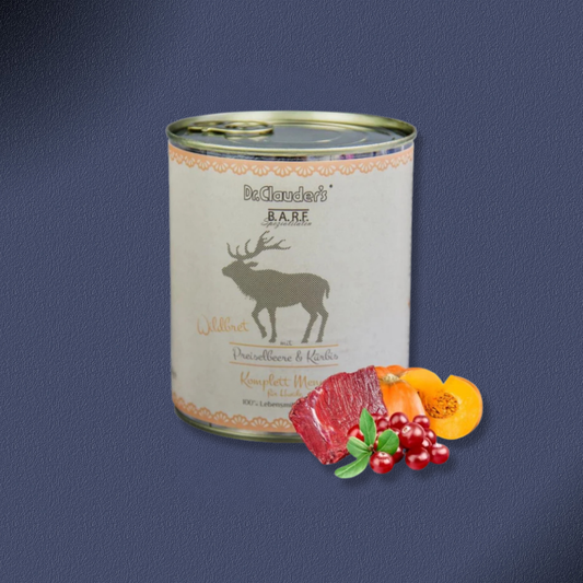 30x800g Dr.Clauder's B.A.R.F. Komplett Menue Wildbret