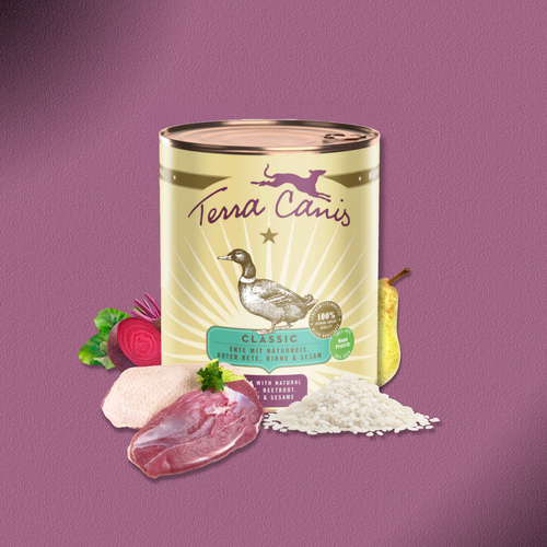 6x800g Terra Canis Classic - Ente mit Naturreis, Roter Bete, Birne und Sesam