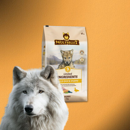9kg Wolfsblut Puppy Limited INGREDIENTS Wild Duck - Ente und Süßkartoffel