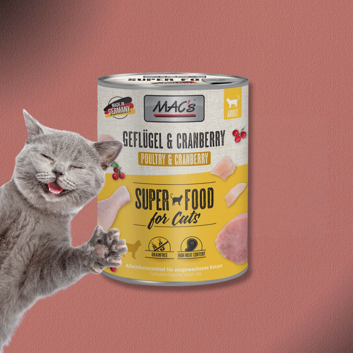 6x800g MAC's Cat Geflügel & Cranberry