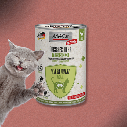 6x400g MAC's Cat Vetcare Nierendiät Huhn