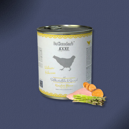 30x800g Dr.Clauder's B.A.R.F. Komplett Menue Hühnerfrikassee