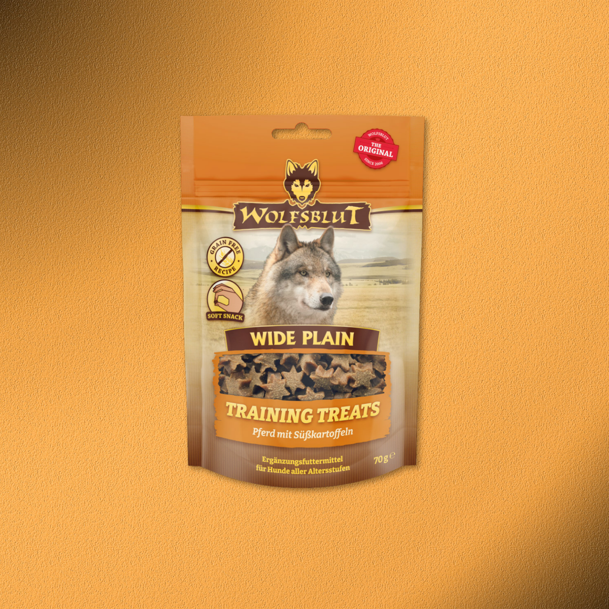 7x70g Wolfsblut Training Treats Wide Plain - Pferd mit Süßkartoffel