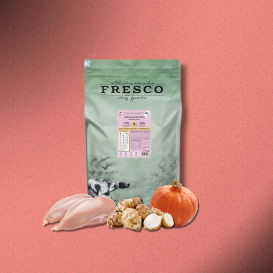 5kg Fresco TrockenBarf Junioren-Menü Huhn mit Kürbis, Topinambur und Blütenpollen