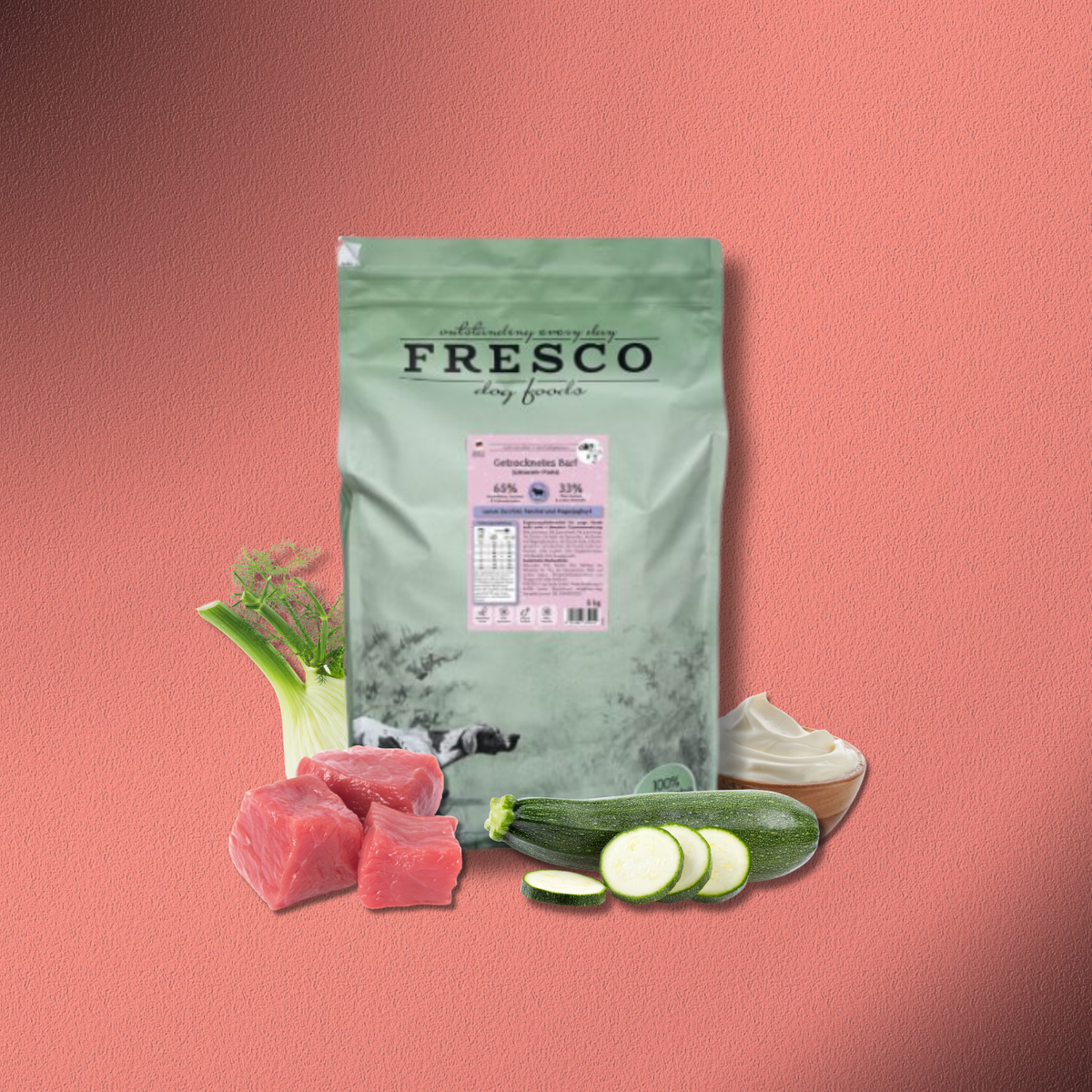 5kg Fresco TrockenBarf Junioren-Menü Lamm mit Zucchini, Fenchel und Magerjoghurt