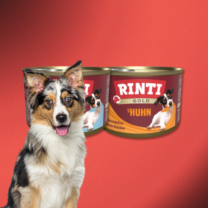 48x185g Rinti Gold Mixpaket (Geflügelherzen,Huhn)