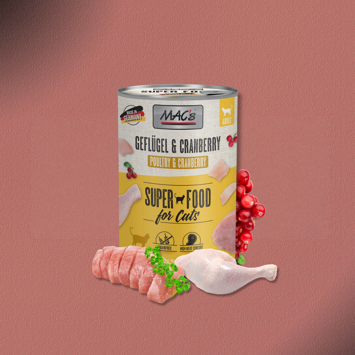 6x400g MAC's Cat Geflügel & Cranberry