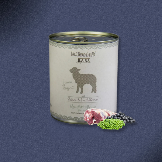 30x800g Dr.Clauder's B.A.R.F. Komplett Menue Lammragout