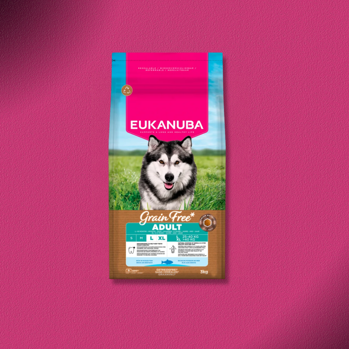 2x12kg Eukanuba Grain Free Adult Large & Giant Breed mit Seefisch