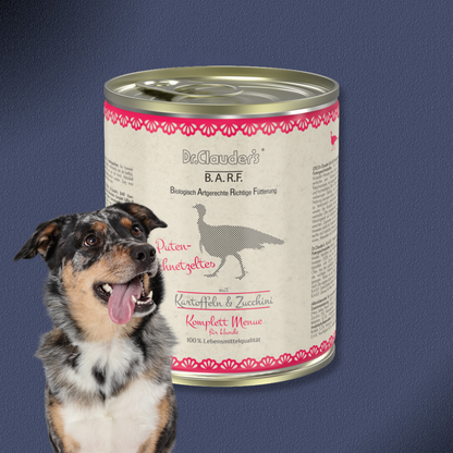 30x800g Dr.Clauder's B.A.R.F. Komplett Menue Putengeschnetzeltes