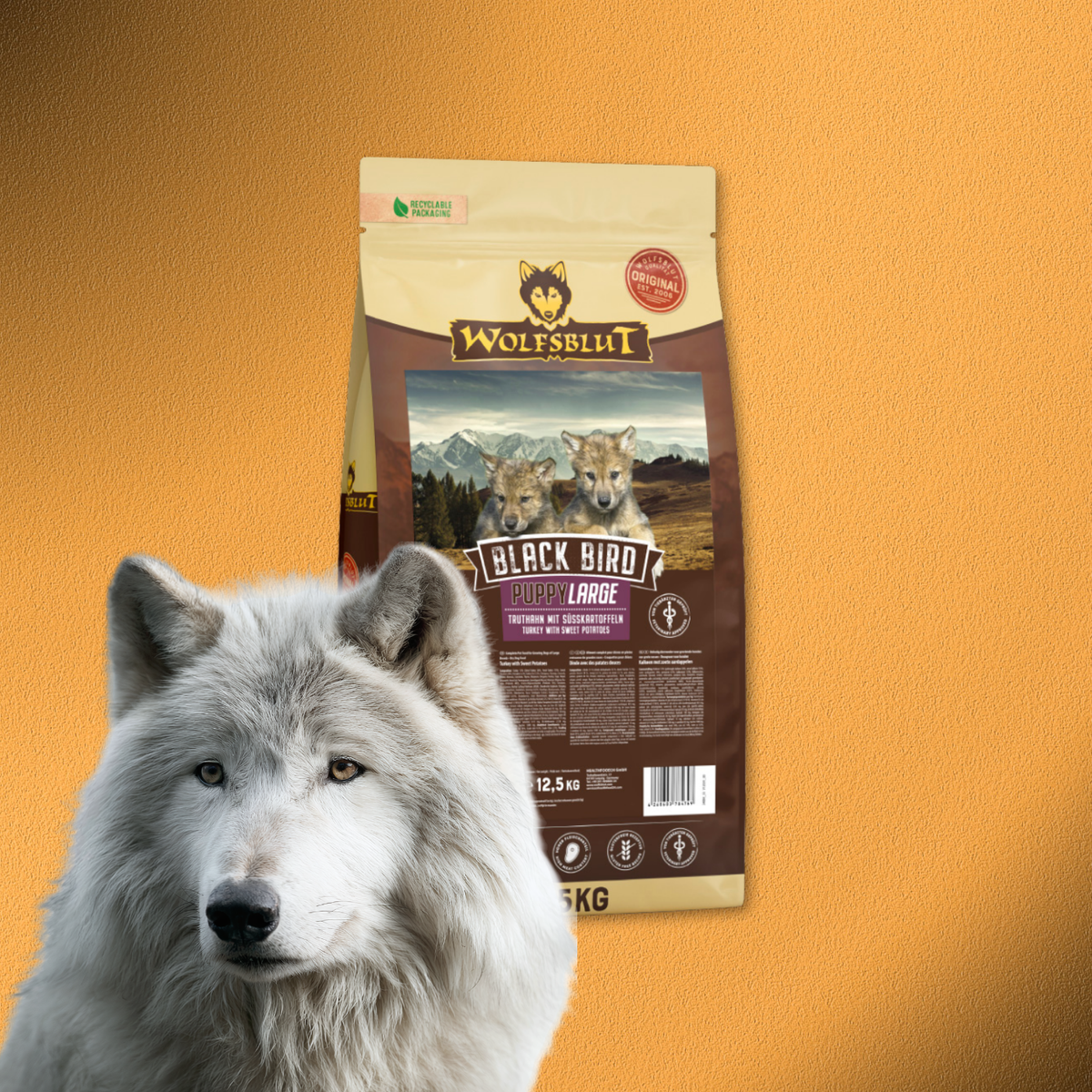 12,5kg Wolfsblut Black Bird Large Breed Puppy
