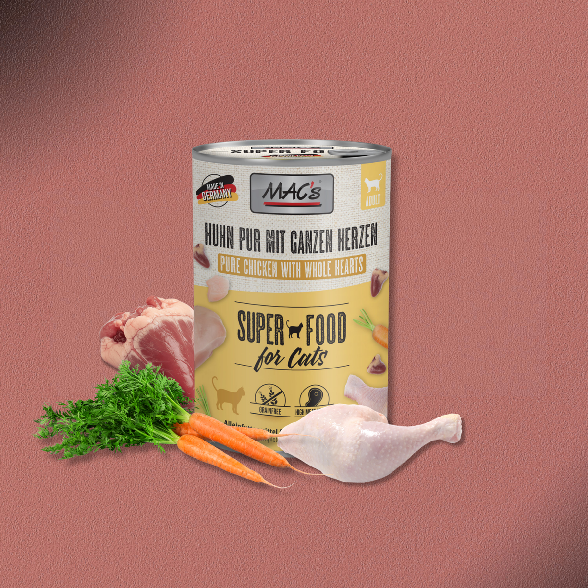 6x400g MAC's Cat Huhn pur mit ganzen Herzen