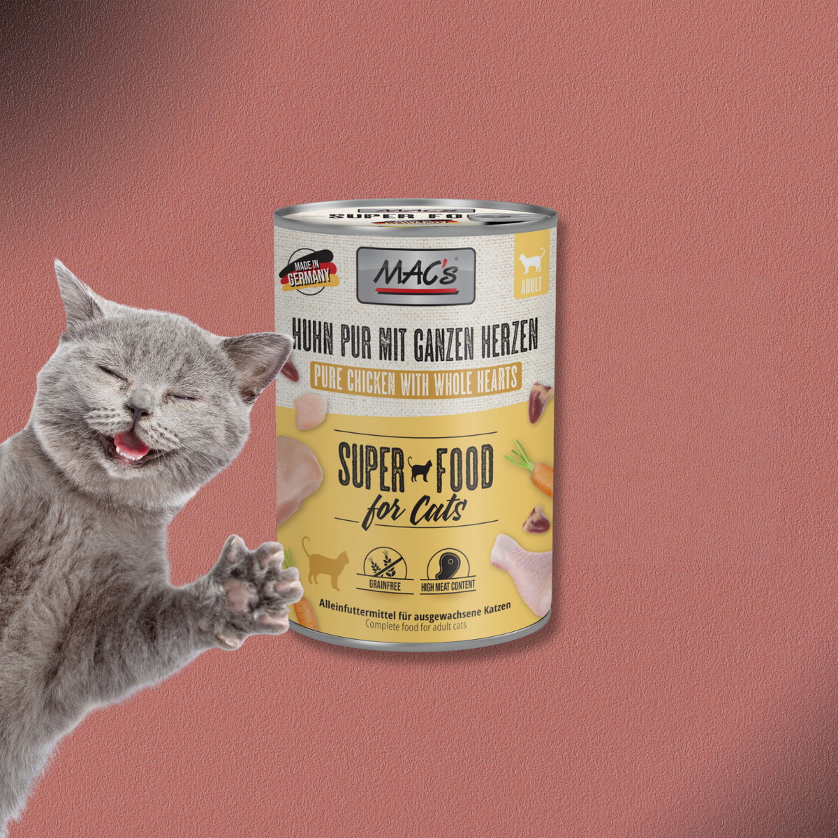 6x400g MAC's Cat Huhn pur mit ganzen Herzen