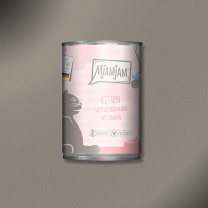 36x400g MjAMjAM  Cat - Kitten saftiges Hühnchen mit Lachsöl