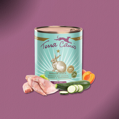 6x800g Terra Canis Grain-Free - Kaninchen mit Zucchini, Aprikose & Borretsch