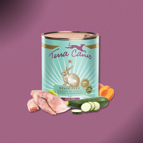 6x800g Terra Canis Grain-Free - Kaninchen mit Zucchini, Aprikose & Borretsch