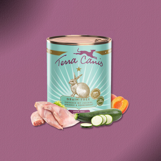 6x800g Terra Canis Grain-Free - Kaninchen mit Zucchini, Aprikose & Borretsch