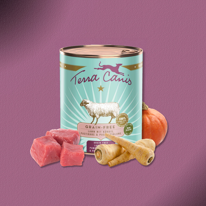 6x800g Terra Canis Grain-Free - Lamm mit Kürbis, Pastinake & Passionsblume