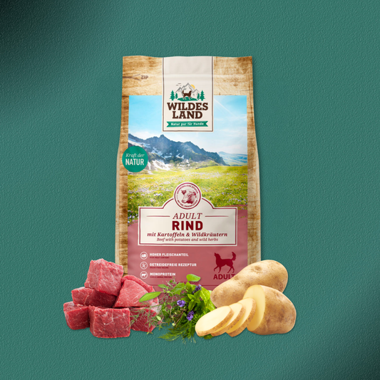 12kg Wildes Land Classic Adult - Rind mit Kartoffeln und Wildkräutern