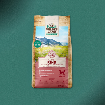12kg Wildes Land Classic Adult - Rind mit Kartoffeln und Wildkräutern