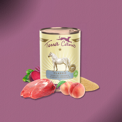 6x400g Terra Canis Pferd mit Amaranth, Pfirsich & Roter Beete