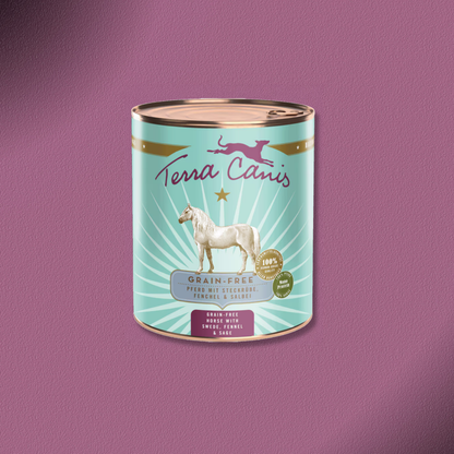 6x800g Terra Canis Grain-Free - Pferd mit Steckrübe, Fenchel & Salbei
