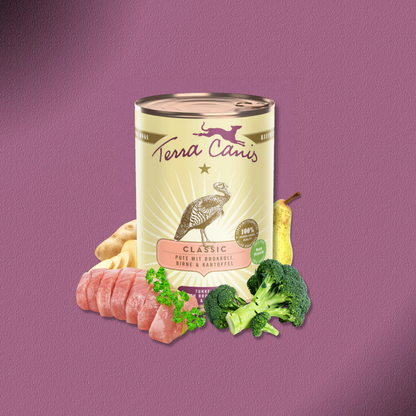 6x400g Terra Canis Pute mit Brokkoli, Birne & Kartoffeln