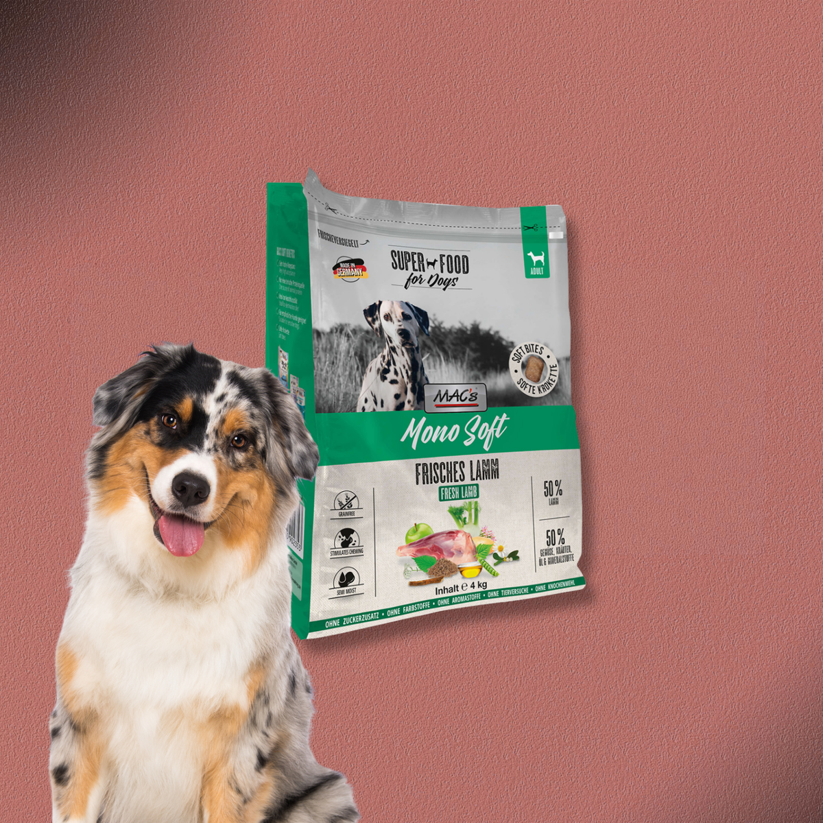 4kg MAC's Dog Mono Soft - Frisches Lamm