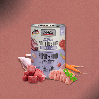 6x400g MAC's Cat Kitten Pute, Rind & Ente