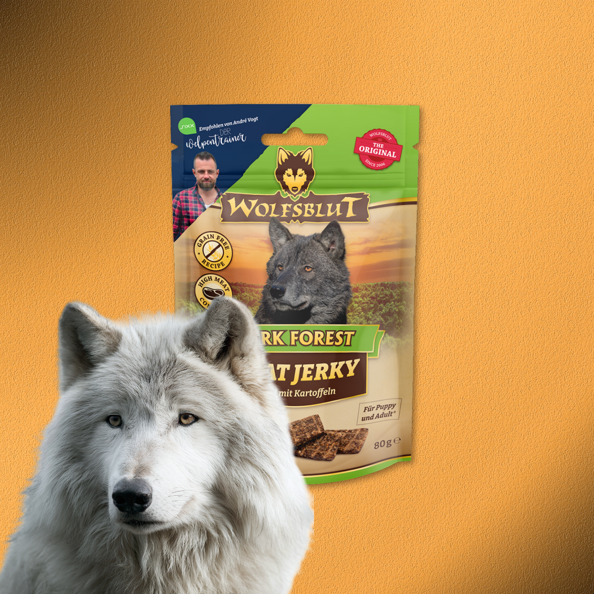 6x80g Wolfsblut Dark Forest Meat Jerky