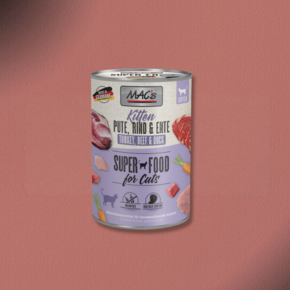 6x400g MAC's Cat Kitten Pute, Rind & Ente