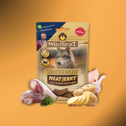 6x80g Wolfsblut Wild Duck & Turkey Meat Jerky