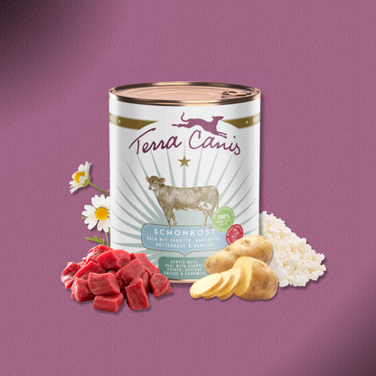 6x800g Terra Canis Schonkost Kalb mit Karotte, Kartoffel, Hüttenkäse & Kamille