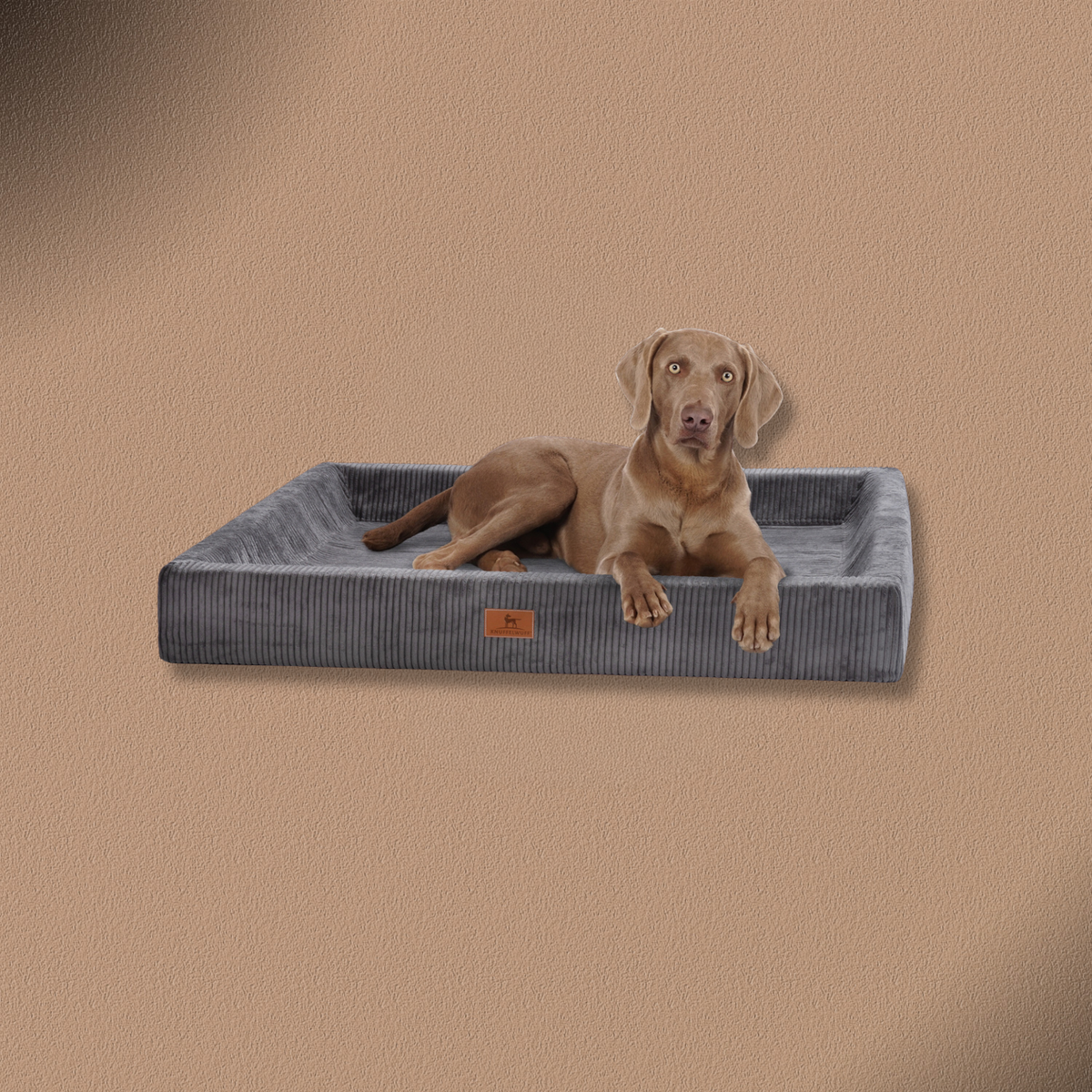 Knuffelwuff Orthopädisches Hundebett aus Cord mit Handwebcharakter Santiago