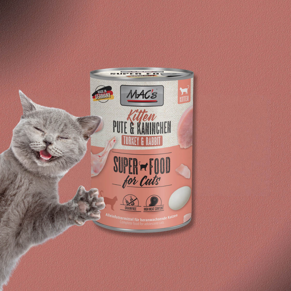 6x400g MAC's Cat Kitten Pute & Kaninchen