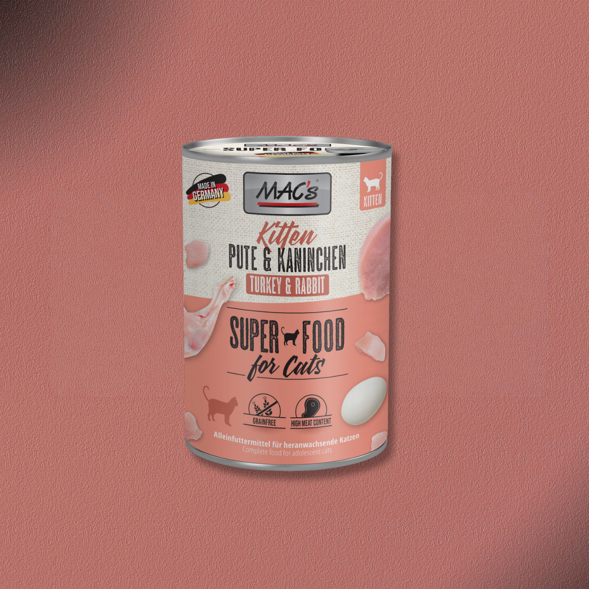 6x400g MAC's Cat Kitten Pute & Kaninchen