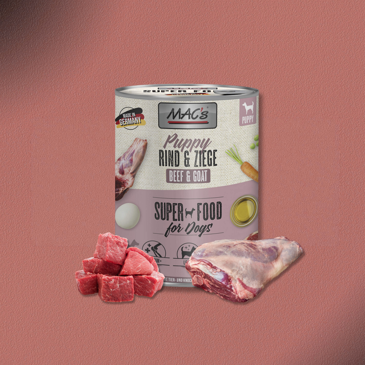 6x800g MAC's Dog Puppy Rind & Ziege