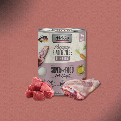 6x800g MAC's Dog Puppy Rind & Ziege