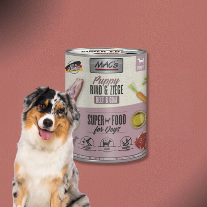 6x800g MAC's Dog Puppy Rind & Ziege