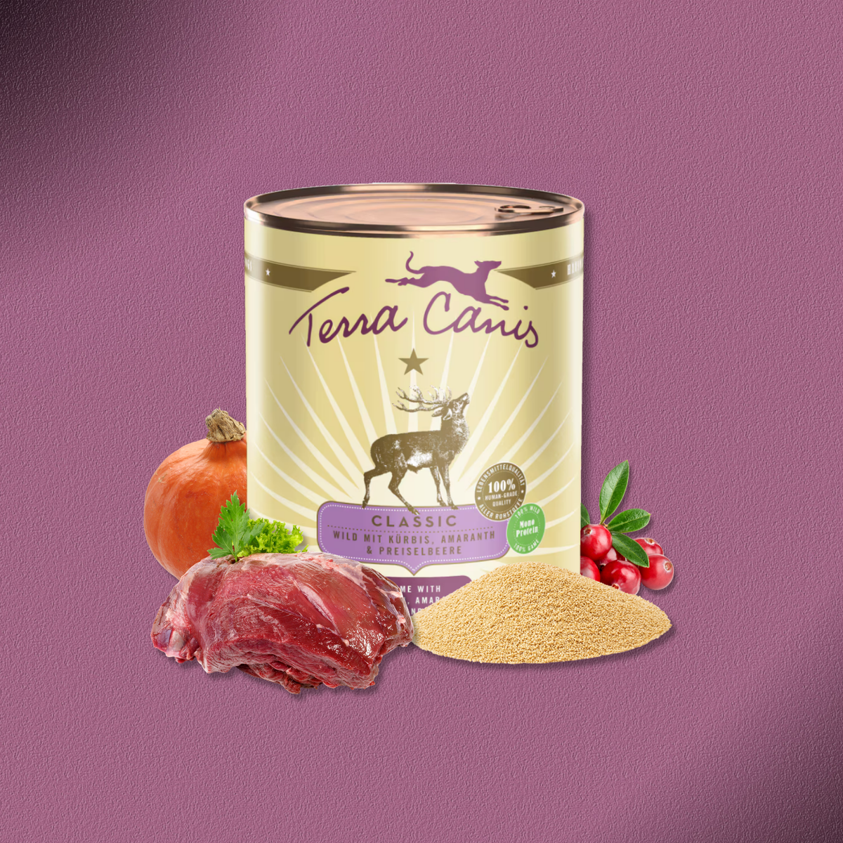 6x800g Terra Canis Classic - Wild mit Kürbis, Amaranth und Preiselbeere